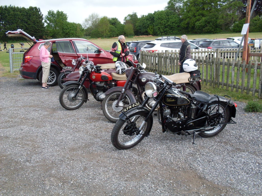 Ariel line-up, with (shiny!) Velocette guest...