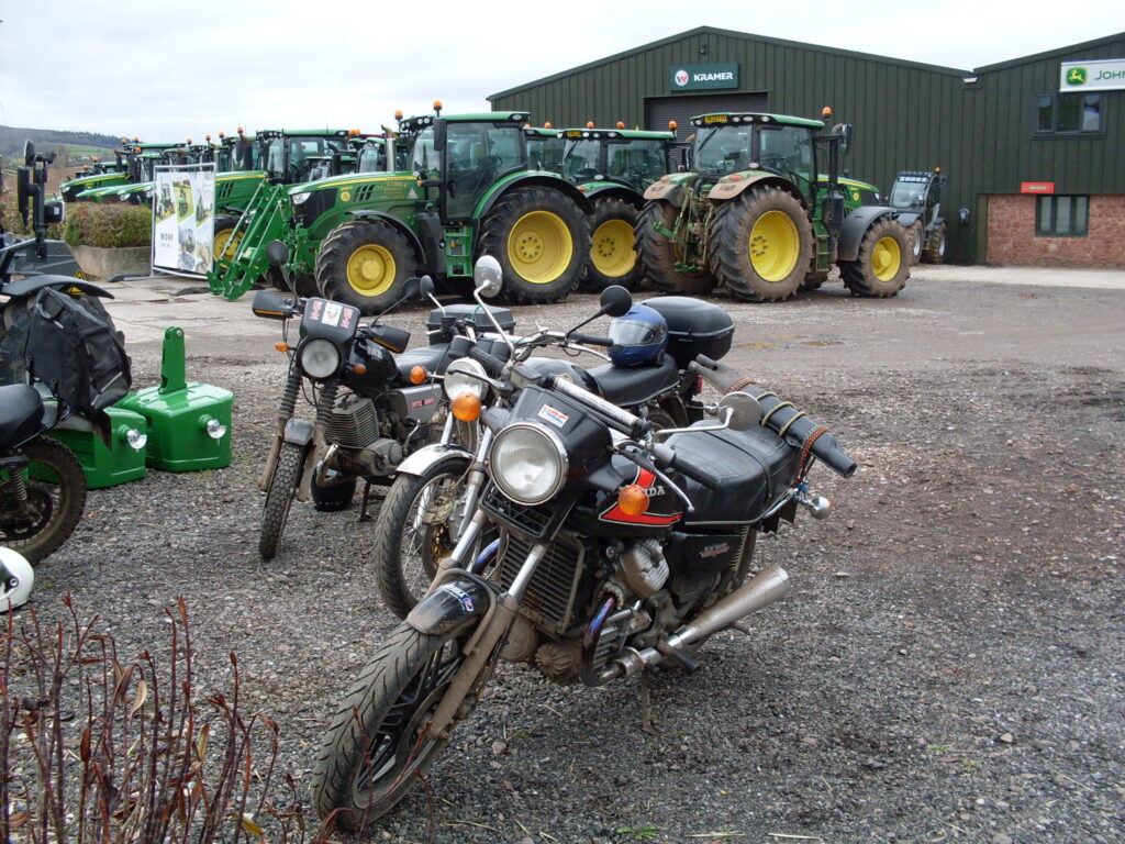 End of run - bikes, with the tractors!