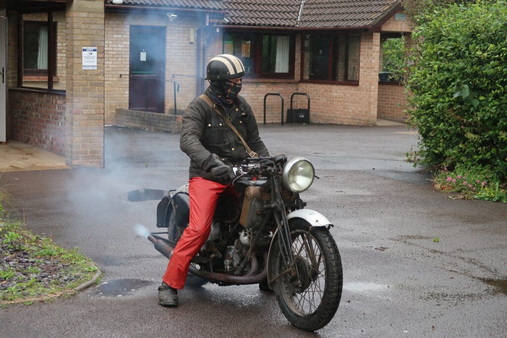 Scott rider tries to make sure no-one else finds their way out of the building!