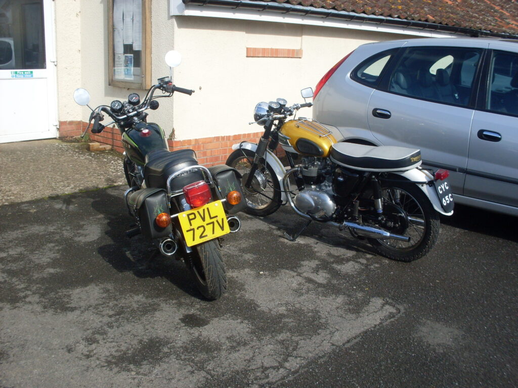 Honda 400 and Triumph 500