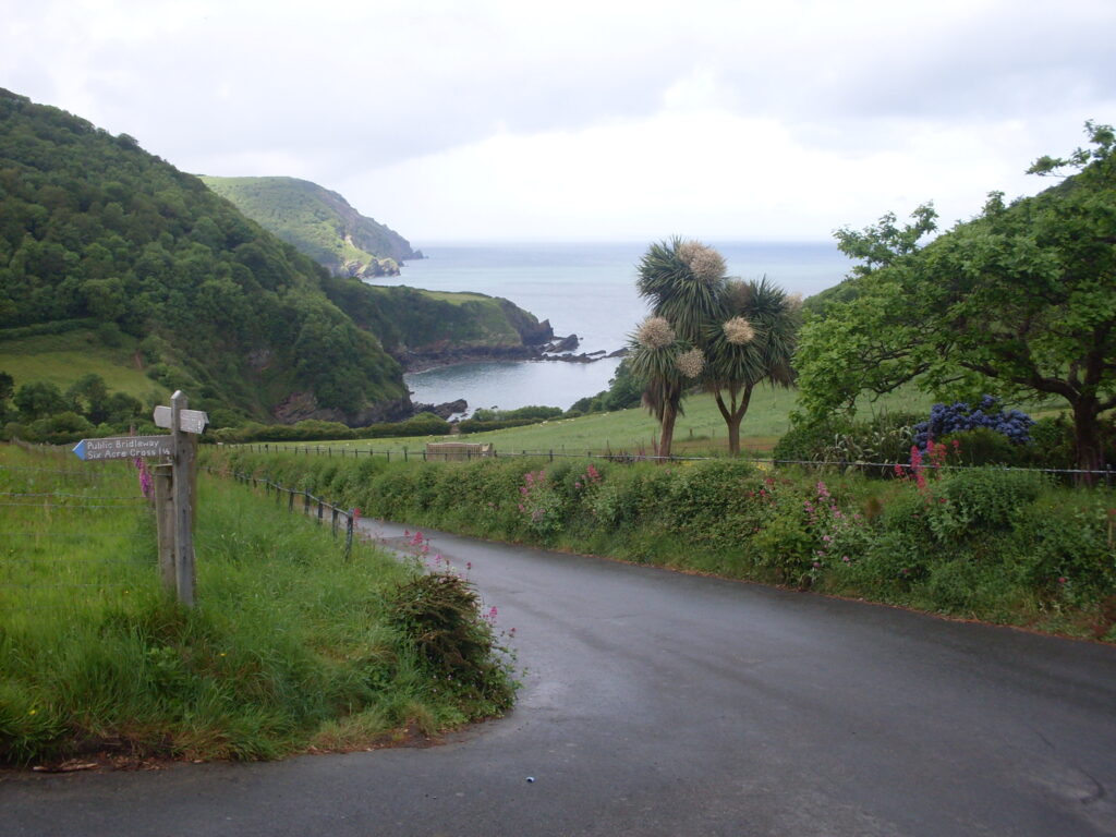 Fine view looking down into Lee Bay from the toll booth.